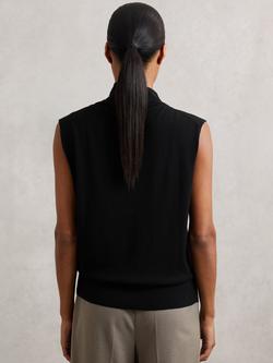 Reiss Harper High Neck Wool Jersey Top - view 2, Black