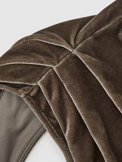 Reiss Kassia Slash Velvet Top - view 2, Mocha Brown