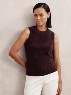 Reiss Mel Pure Cashmere Tank Top, Burgundy, Burgundy