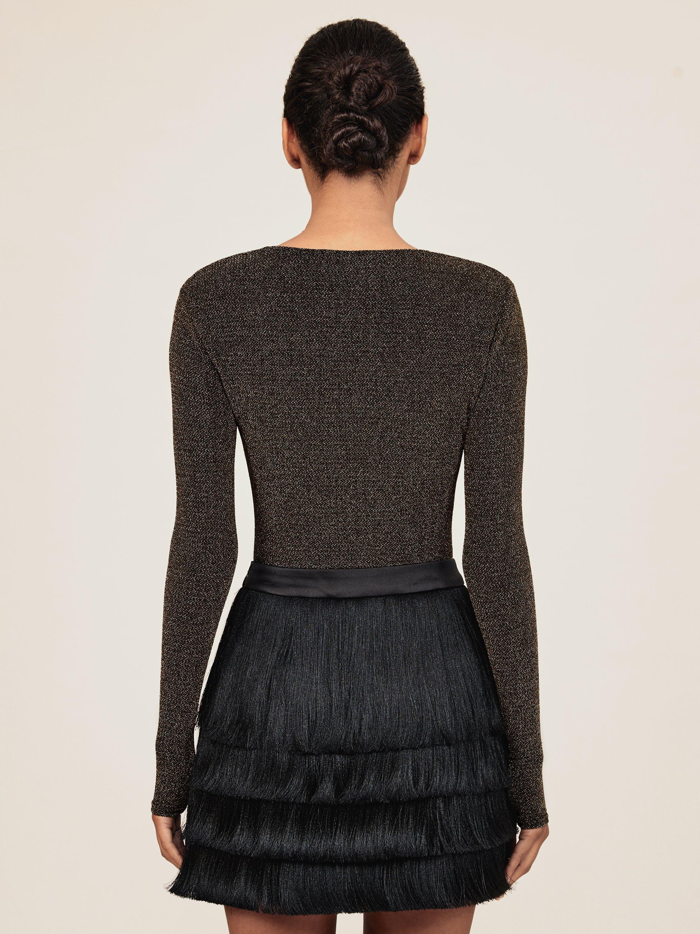 Product image 5 of 5, which shows Reiss Saraphina Sparkle Top, Gold, XS