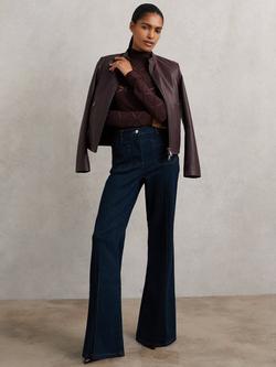 Reiss Seren Geometric Top, Burgundy - view 2, Burgundy