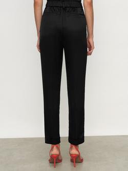 Reiss Celia Satin Tapered Trousers, Black - view 2, Black