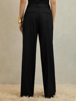 Reiss Petite Della Wide-Leg Tuxedo Trousers, Black - view 2, Black