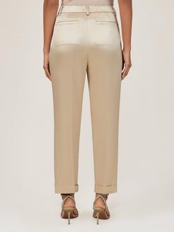 Reiss Celia Tapered Satin Trousers - view 2, Neutral