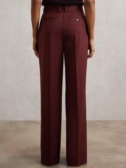 Reiss Luisa Wide Leg Tailored Loose-Fit Trousers - view 2, Burgundy