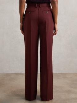 Reiss Petite Luisa Wide Leg Trousers, Burgundy - view 2, Burgundy