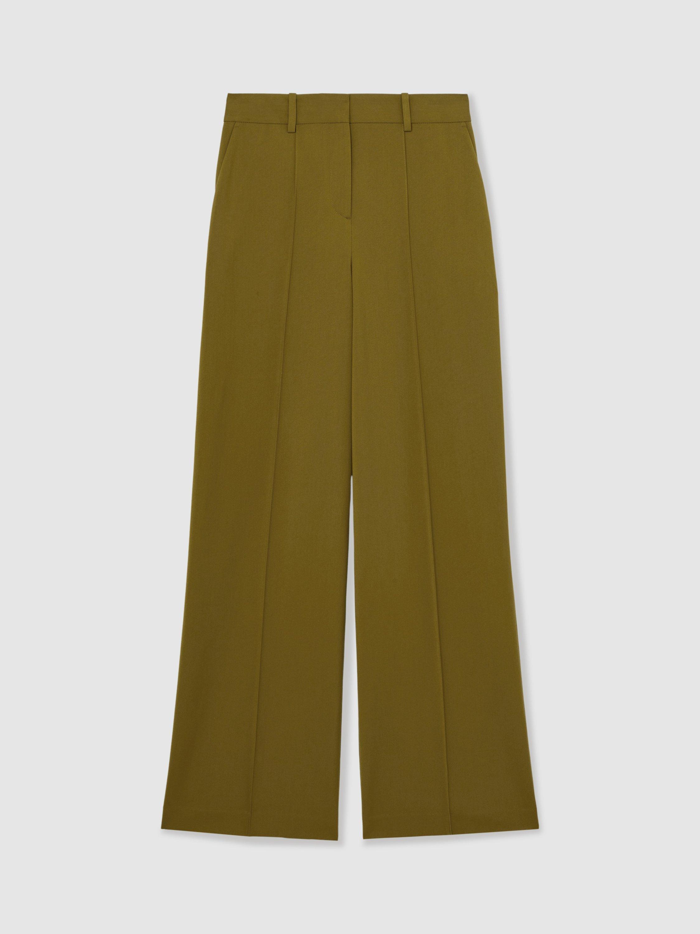 Product image 3 of 5, which shows Reiss Petite Luisa Tailored Trousers, Green, 14Pt