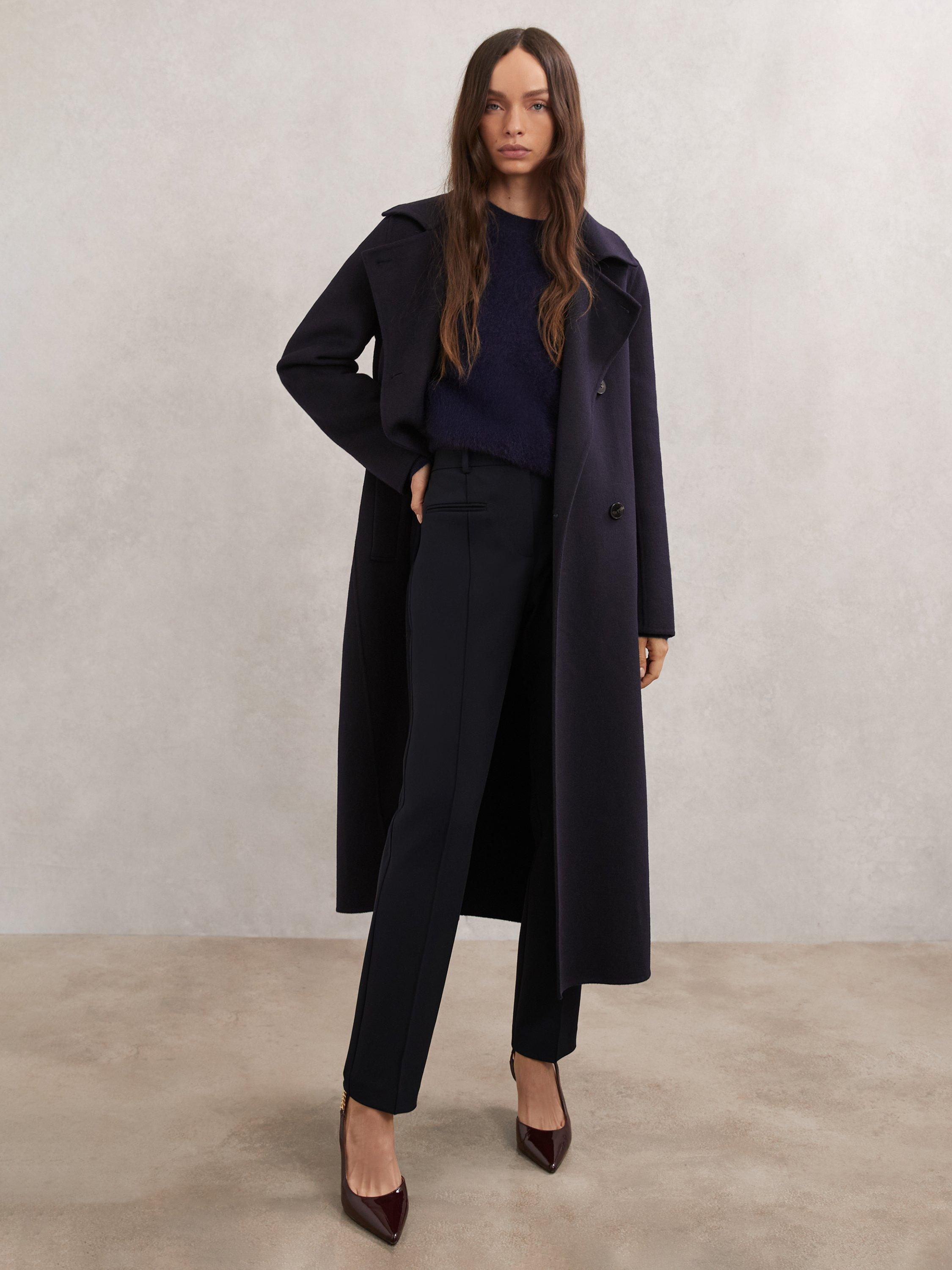 Product image 1 of 5, which shows Reiss Norla Tapered Trousers, Navy, 6R