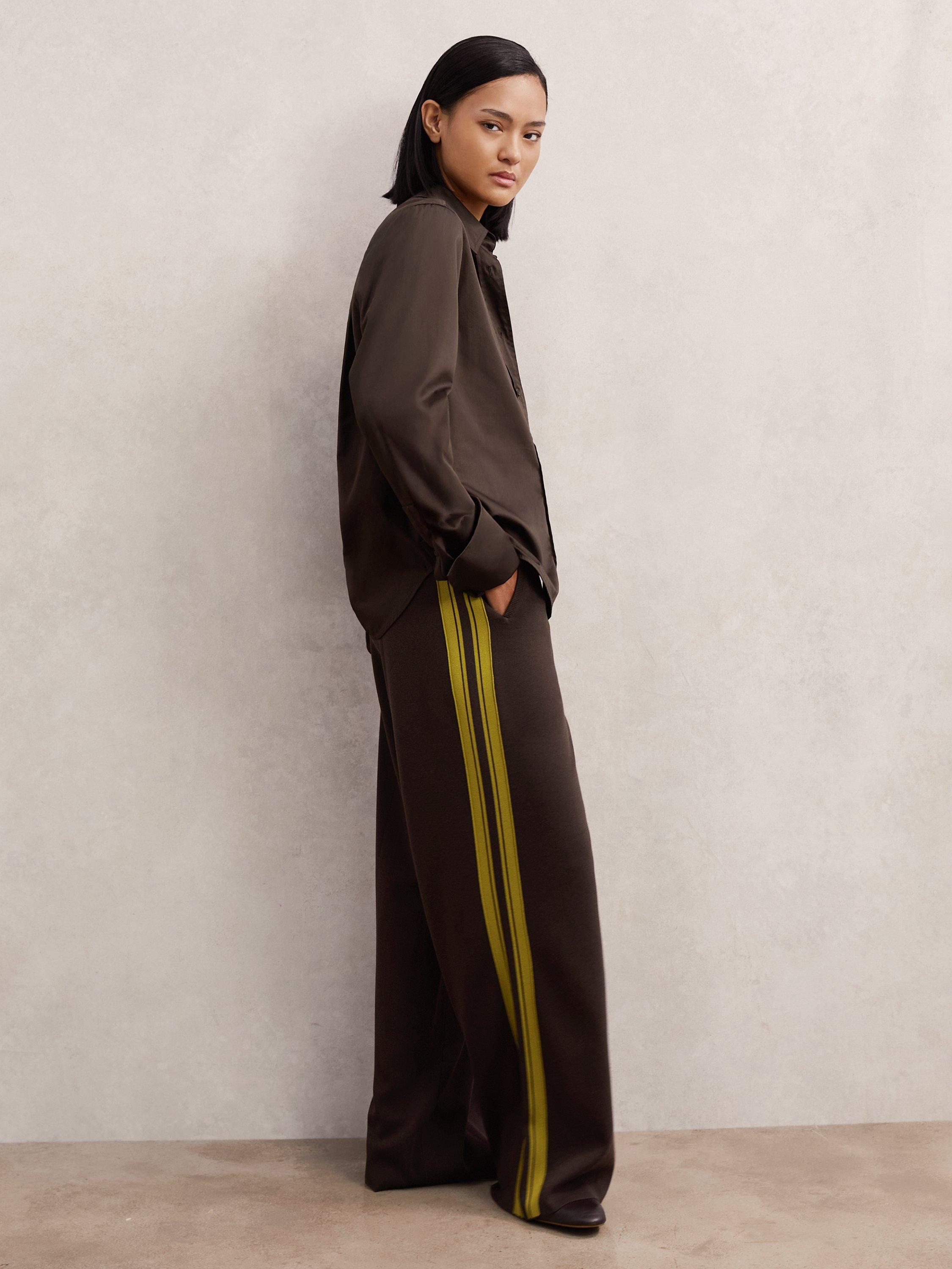 Reiss Samson Wide Leg Trousers, Berry