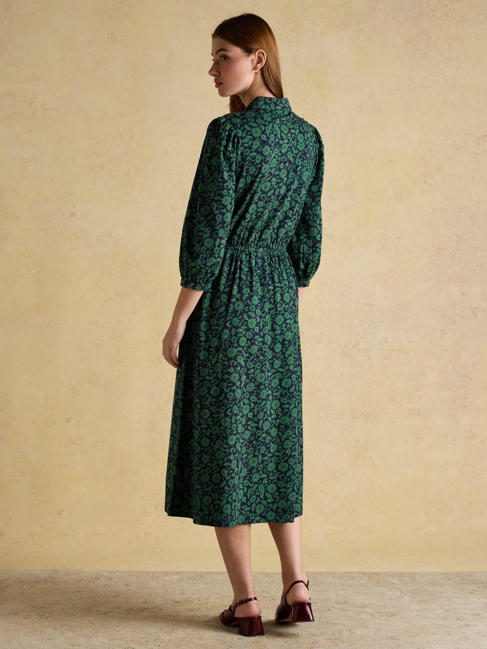 Joules Hazel Jersey Shirt Dress, Green