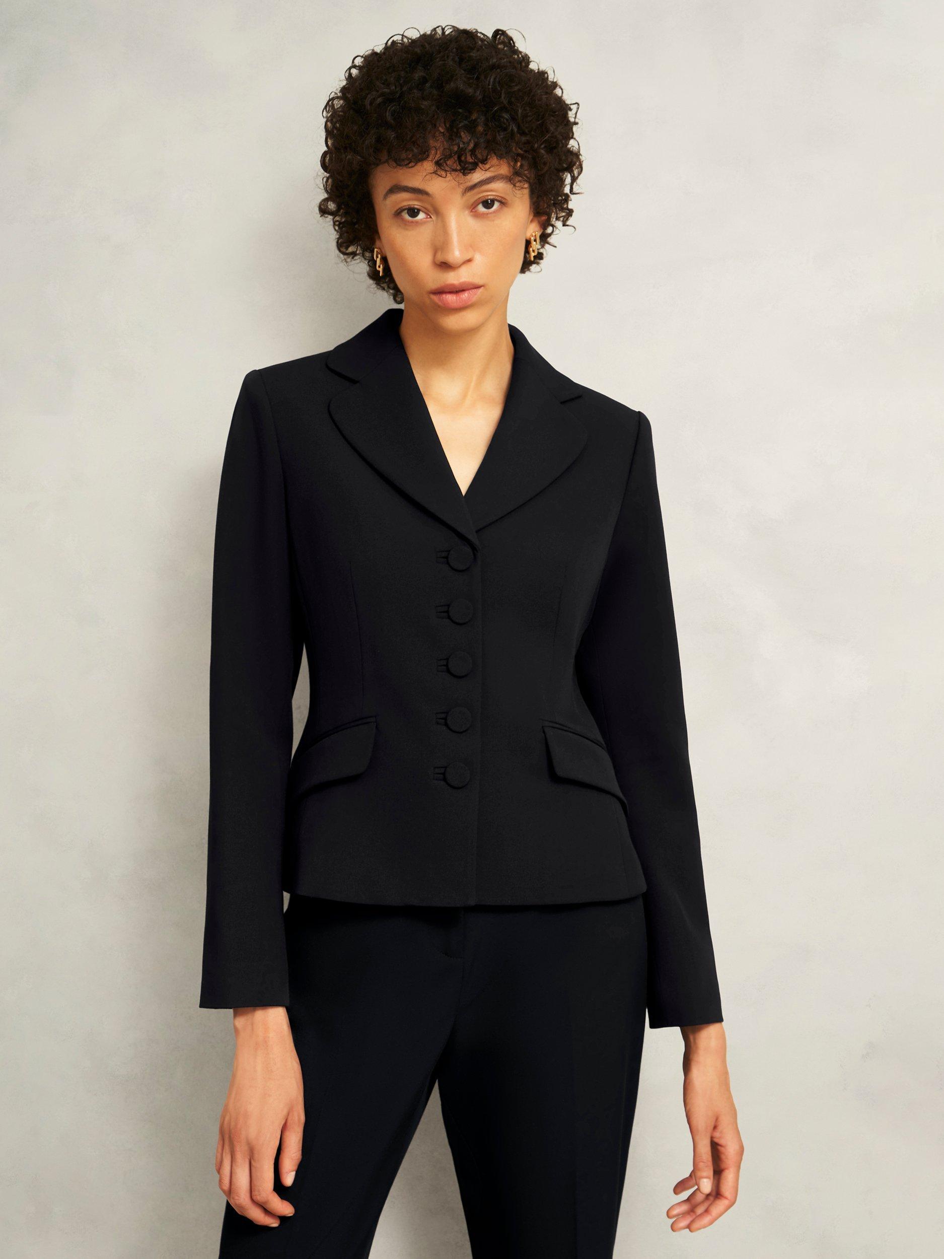 Product image 3 of 6, which shows Hobbs Belgrave Sculpted Jacket, Black, 14