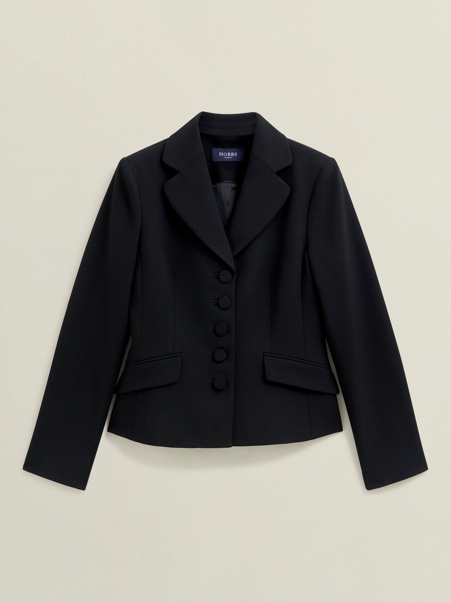 Product image 4 of 6, which shows Hobbs Belgrave Sculpted Jacket, Black, 14