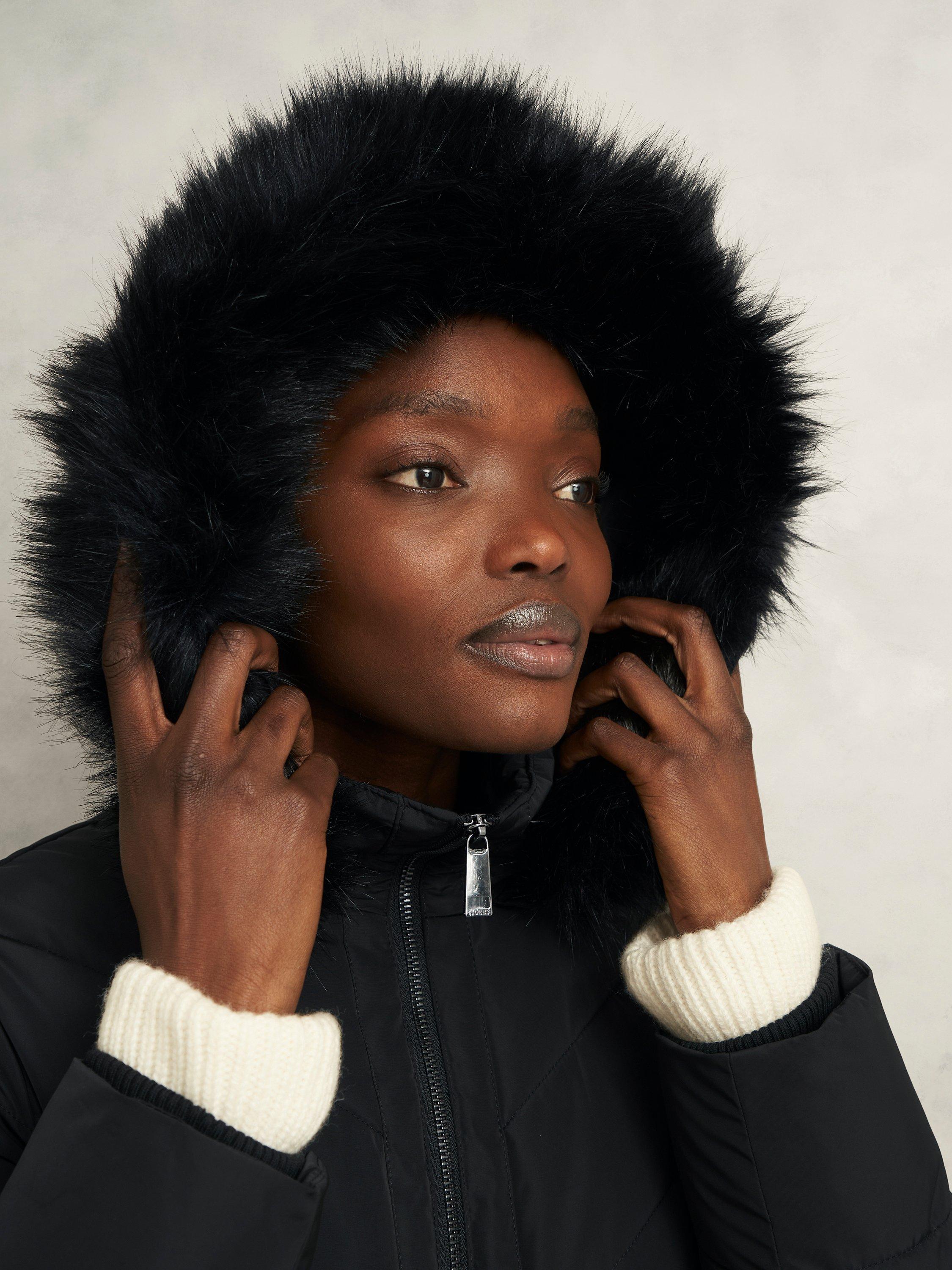 Product image 3 of 7, which shows Hobbs Amalie Longline Puffer Coat, Black, 6