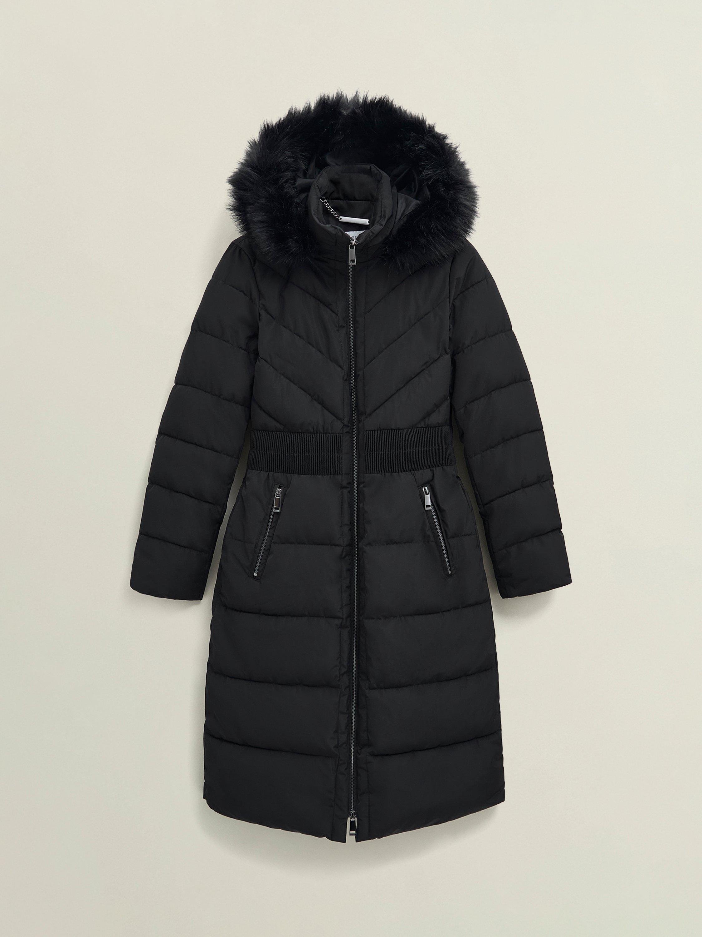 Product image 4 of 7, which shows Hobbs Amalie Longline Puffer Coat, Black, 6