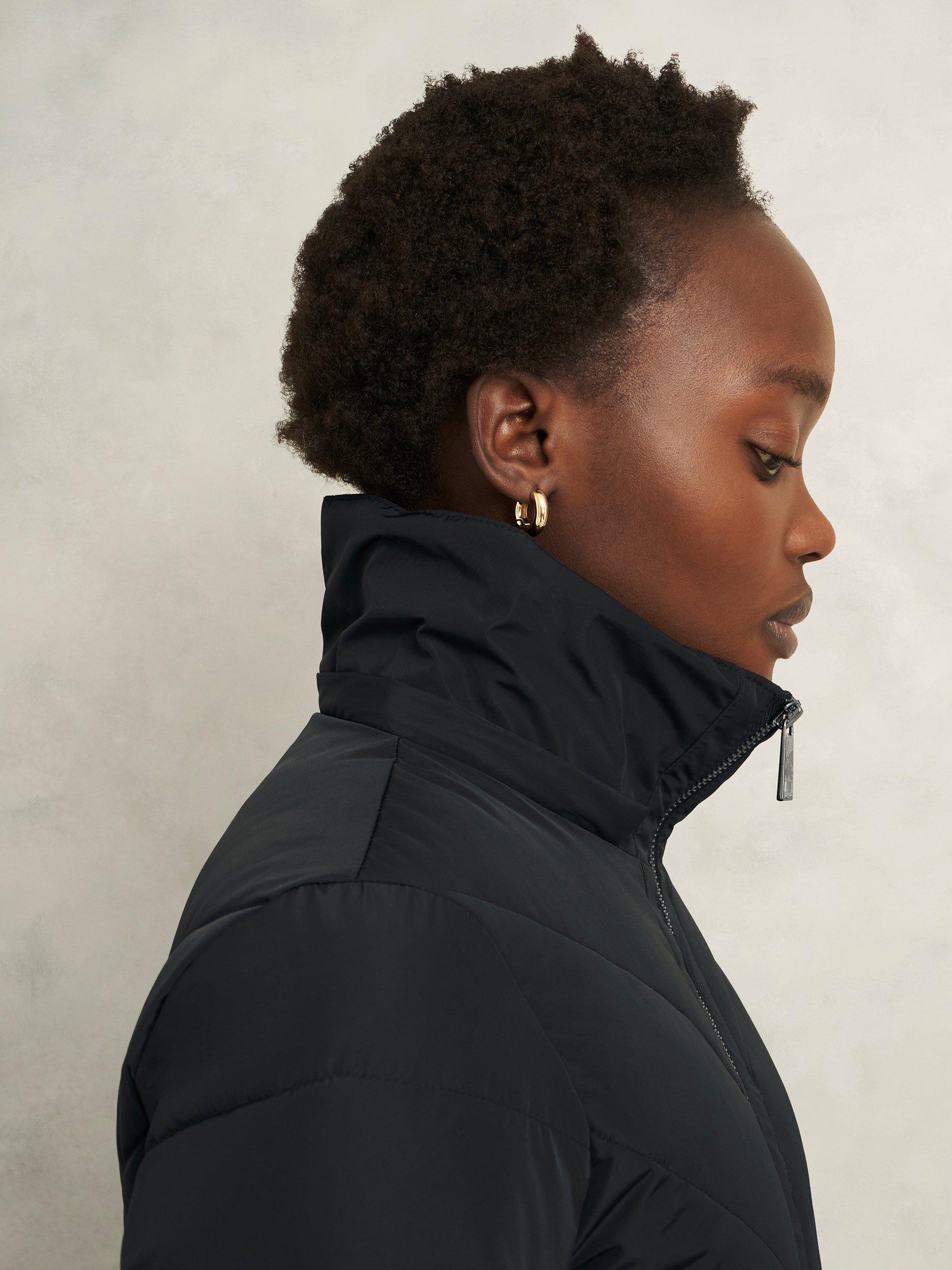 Product image 7 of 7, which shows Hobbs Amalie Longline Puffer Coat, Black, 6