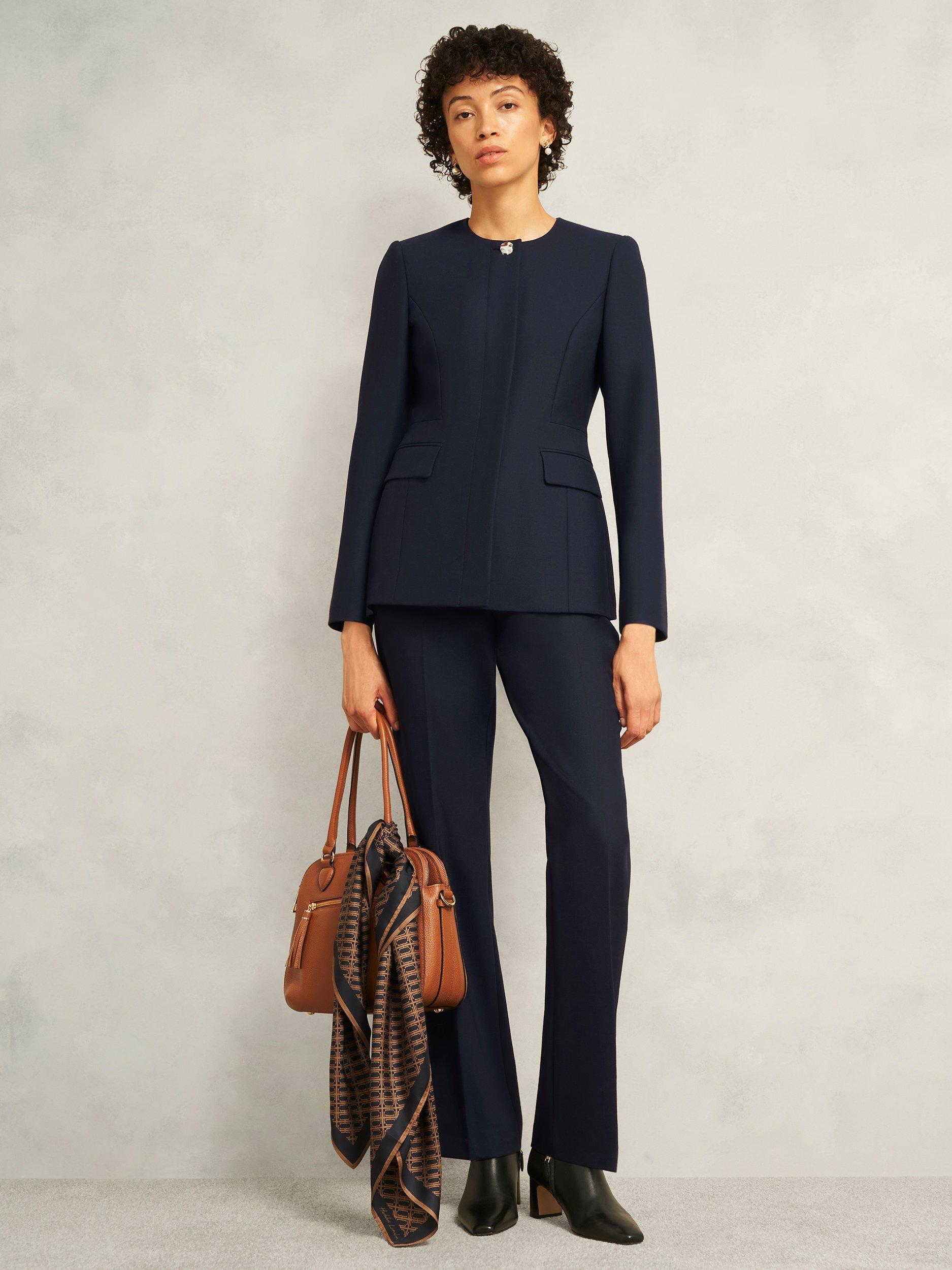 Product image 7 of 7, which shows Hobbs Montrose Wool Blend Tailored Jacket, Navy, 10