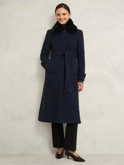 Hobbs Petite Celeste Wool Rich Coat, Navy, Navy