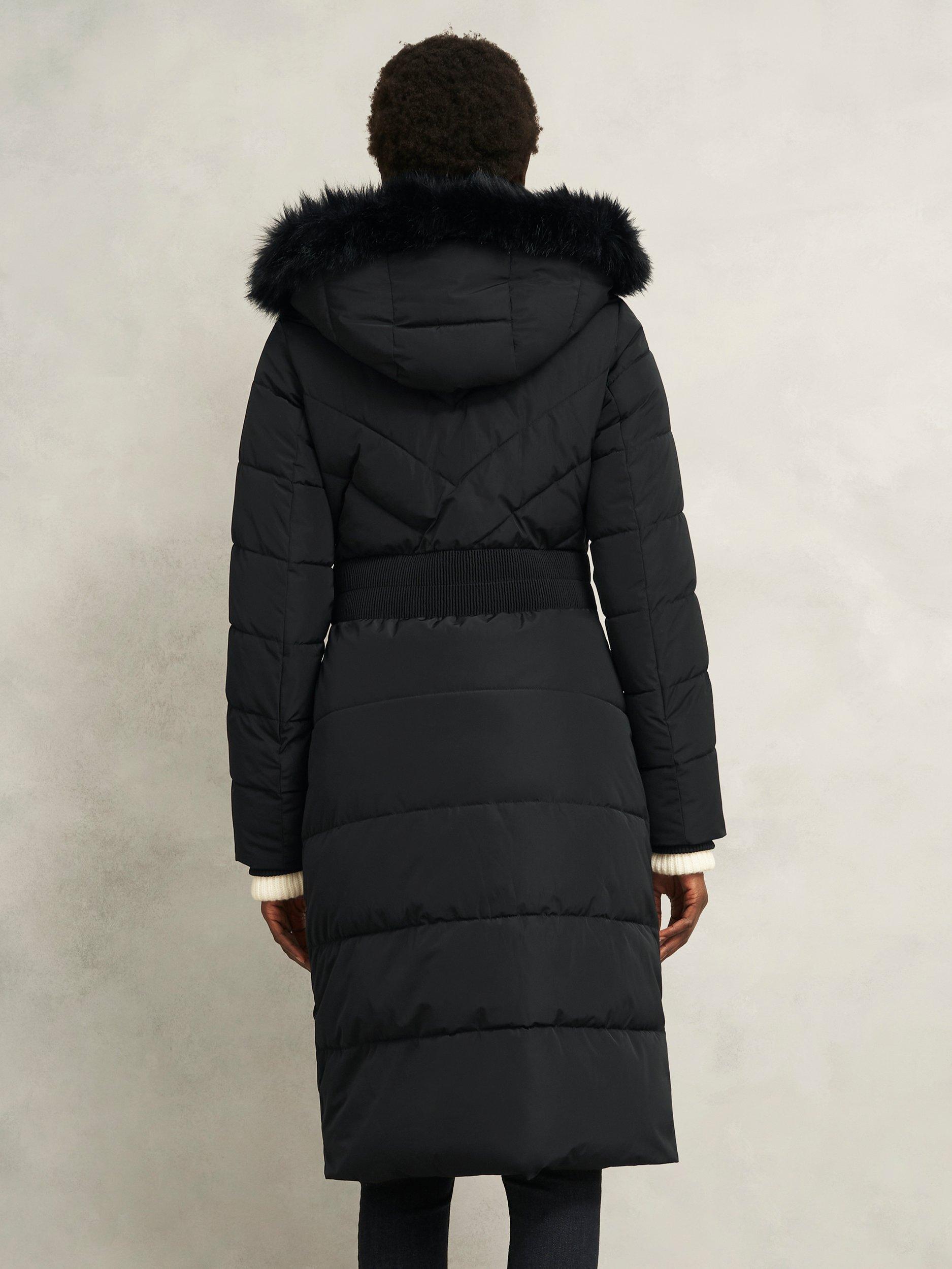 Product image 2 of 6, which shows Hobbs Petite Amalie Puffer Coat, Black, 10