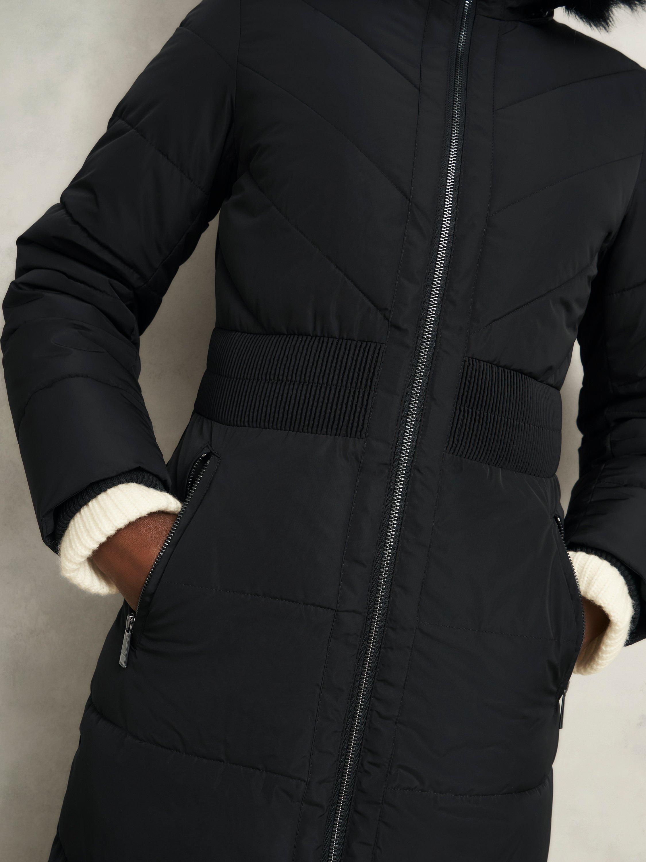 Product image 6 of 6, which shows Hobbs Petite Amalie Puffer Coat, Black, 10