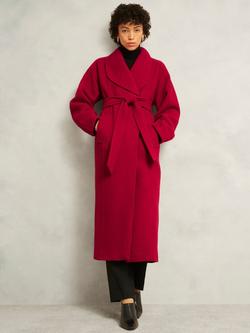 Hobbs Lambeth Belted Wool Rich Coat, Red, Red
