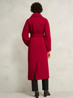 Hobbs Lambeth Belted Wool Rich Coat, Red - view 2, Red