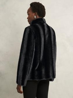 Hobbs Misha Faux Fur Coat, Black - view 2, Black