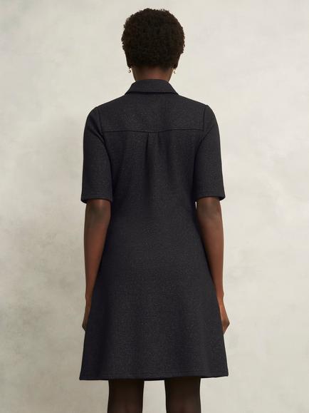Hobbs Lexi Sparkle Ponte Dress, Black - view 2, Black
