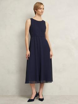 Hobbs Petite Kiki Gem Dress, Midnight Navy, Midnight Navy