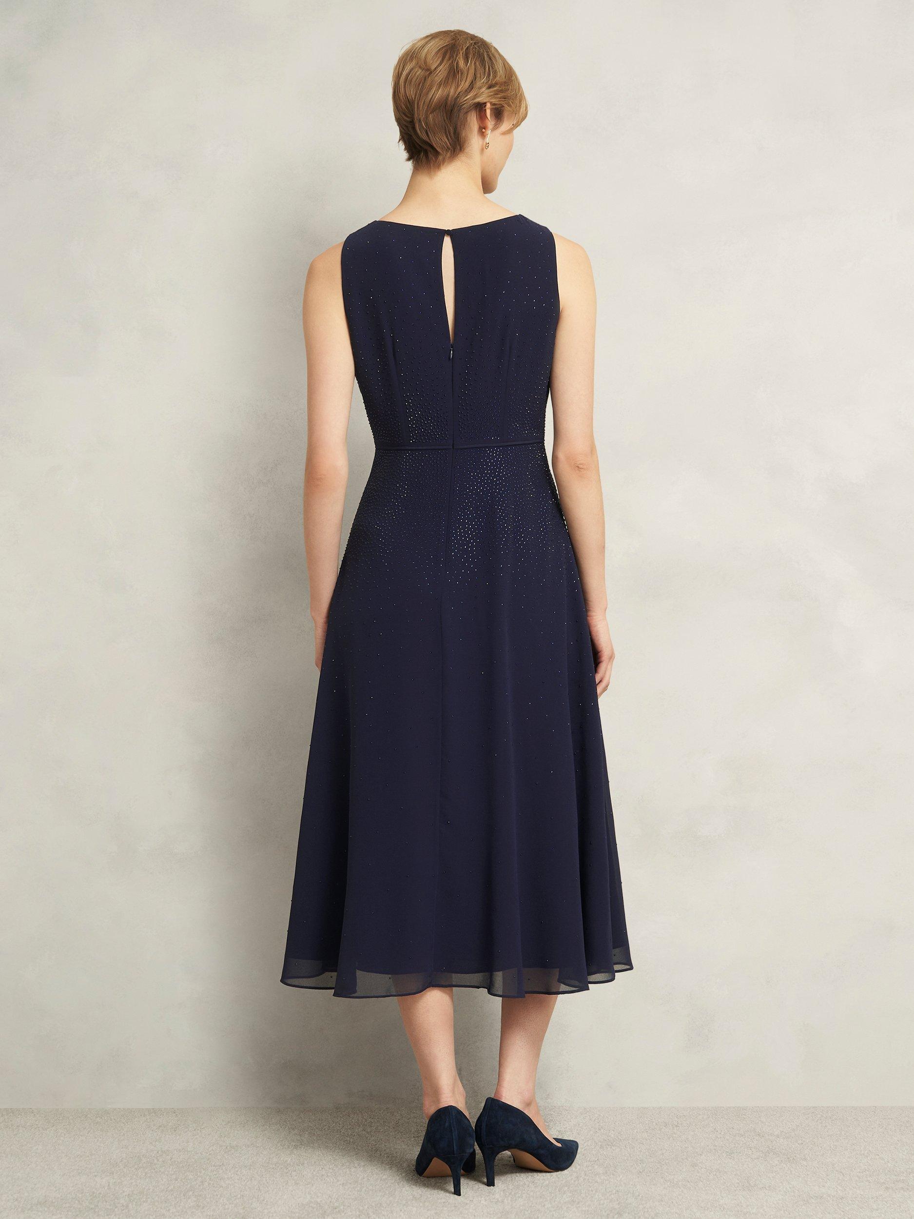 Product image 2 of 6, which shows Hobbs Petite Kiki Gem Dress, Midnight Navy, 10