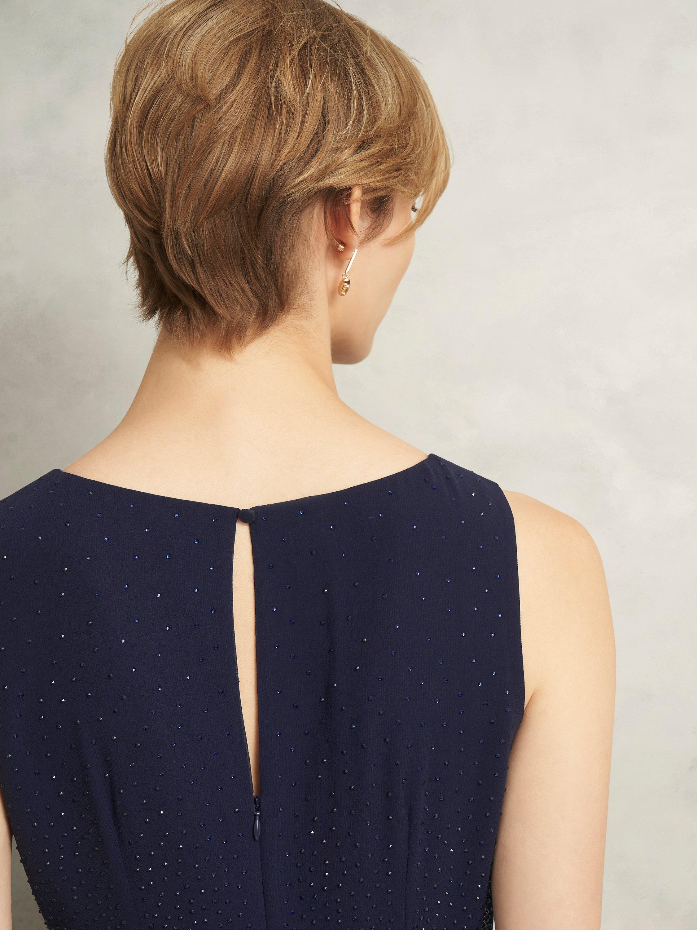 Product image 3 of 6, which shows Hobbs Petite Kiki Gem Dress, Midnight Navy, 10