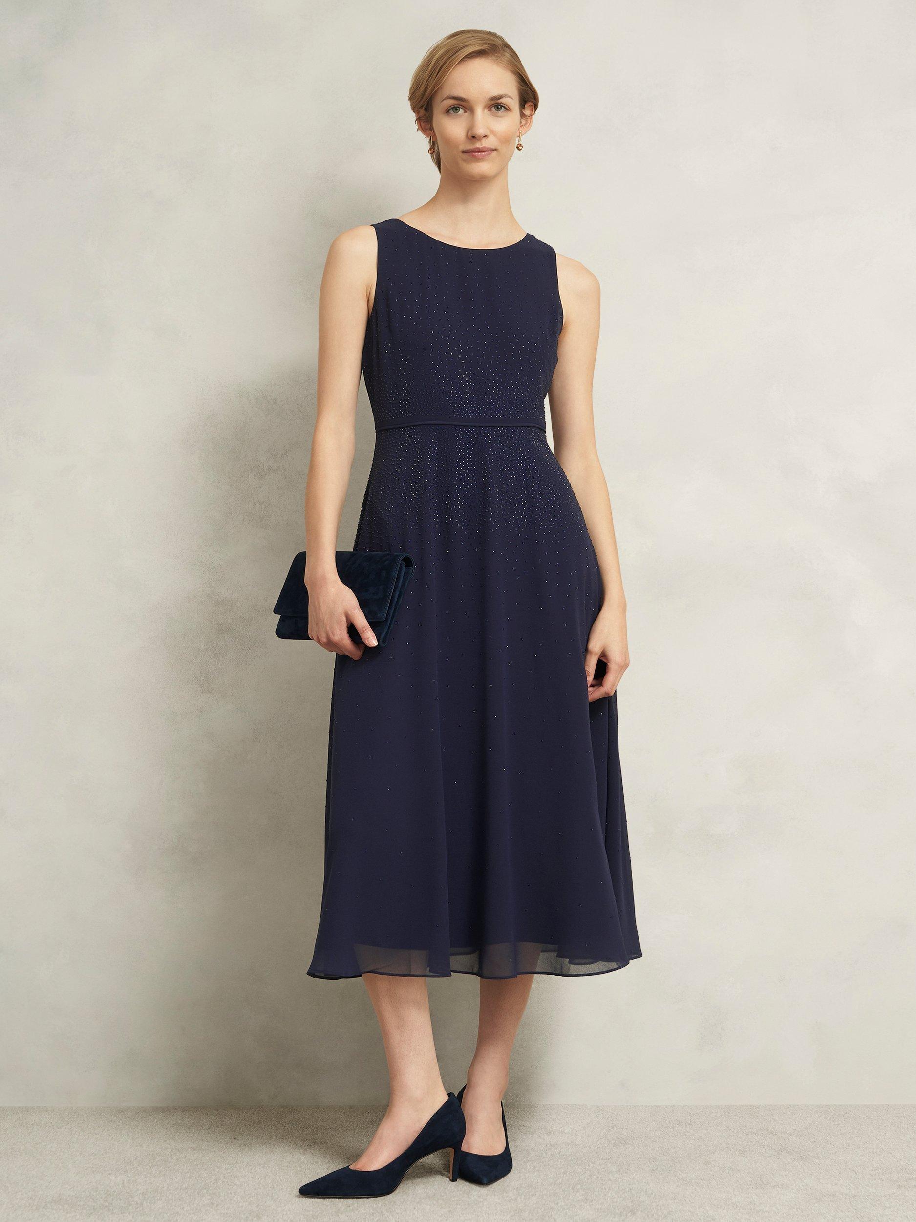 Product image 6 of 6, which shows Hobbs Petite Kiki Gem Dress, Midnight Navy, 10