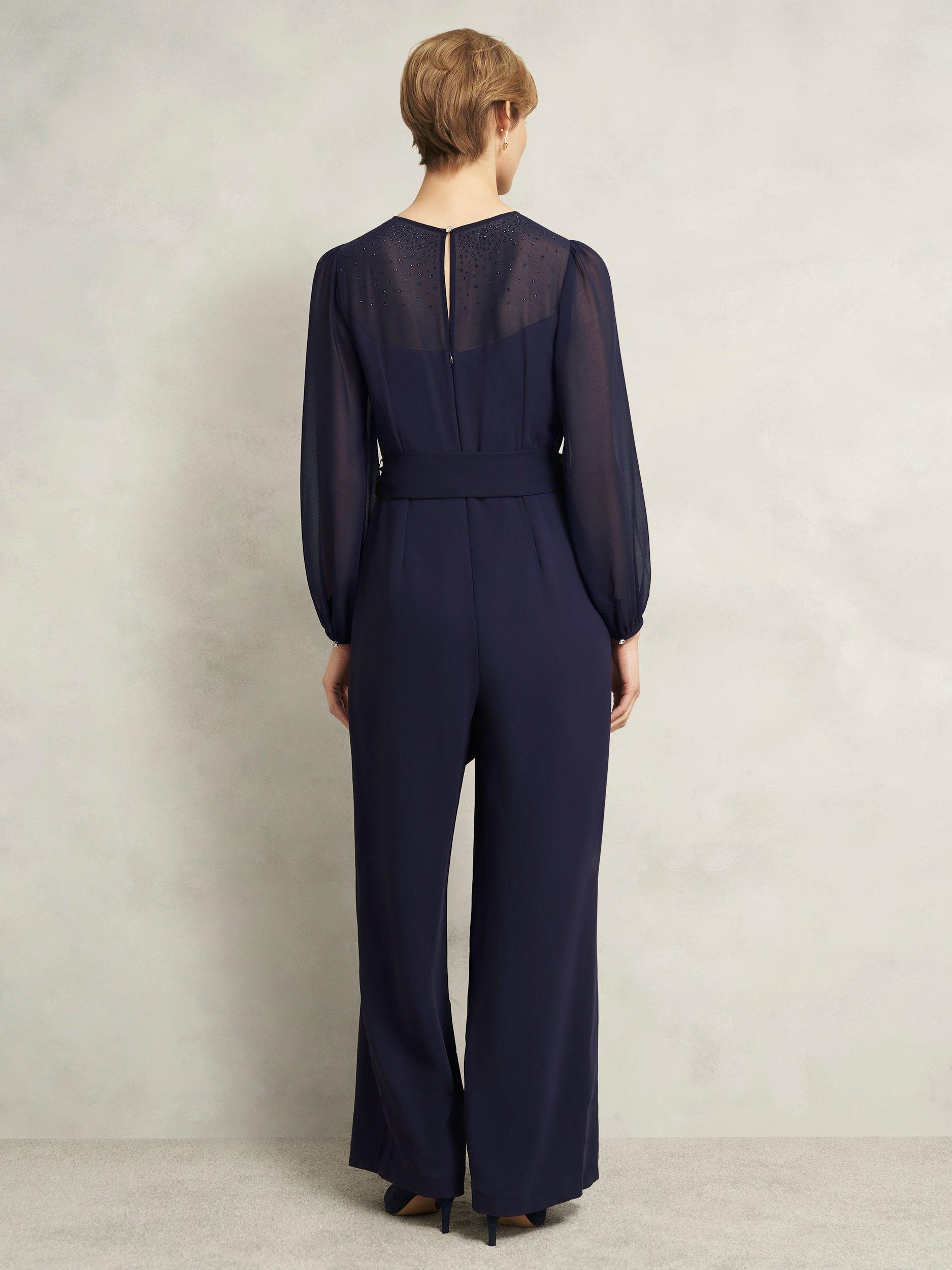 Product image 2 of 6, which shows Hobbs Anoushka Gem Jumpsuit, Midnight Navy, 12