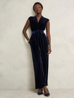 Hobbs Olive Velvet Jumpsuit, Midnight Navy, Midnight Navy