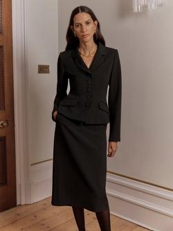 Hobbs Belgrave Tailored Pencil Skirt, Black, Black