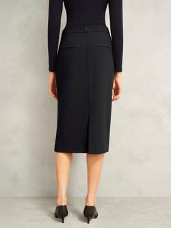 Hobbs Belgrave Tailored Pencil Skirt, Black - view 2, Black