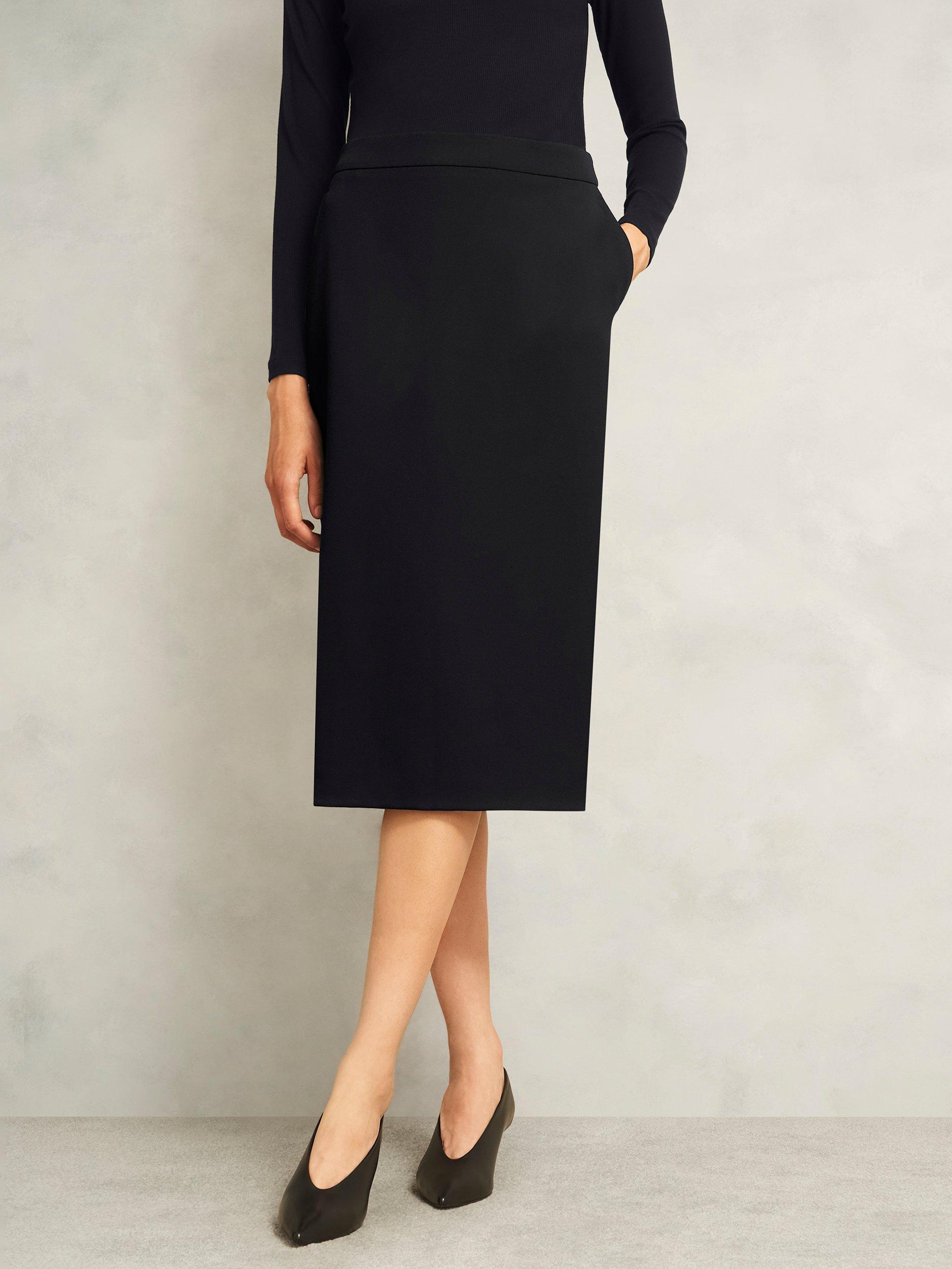 Product image 3 of 6, which shows Hobbs Belgrave Tailored Pencil Skirt, Black, 14