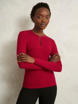 Hobbs Hayden Keyhole Detail Jumper, Pomegranate Red, Pomegranate Red