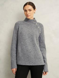 Hobbs Lisbeth Marled Yarn Jumper, Mid Grey Marl, Mid Grey Marl