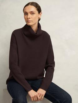 Hobbs Yvette Roll Neck Jumper, Alder Brown, Alder Brown