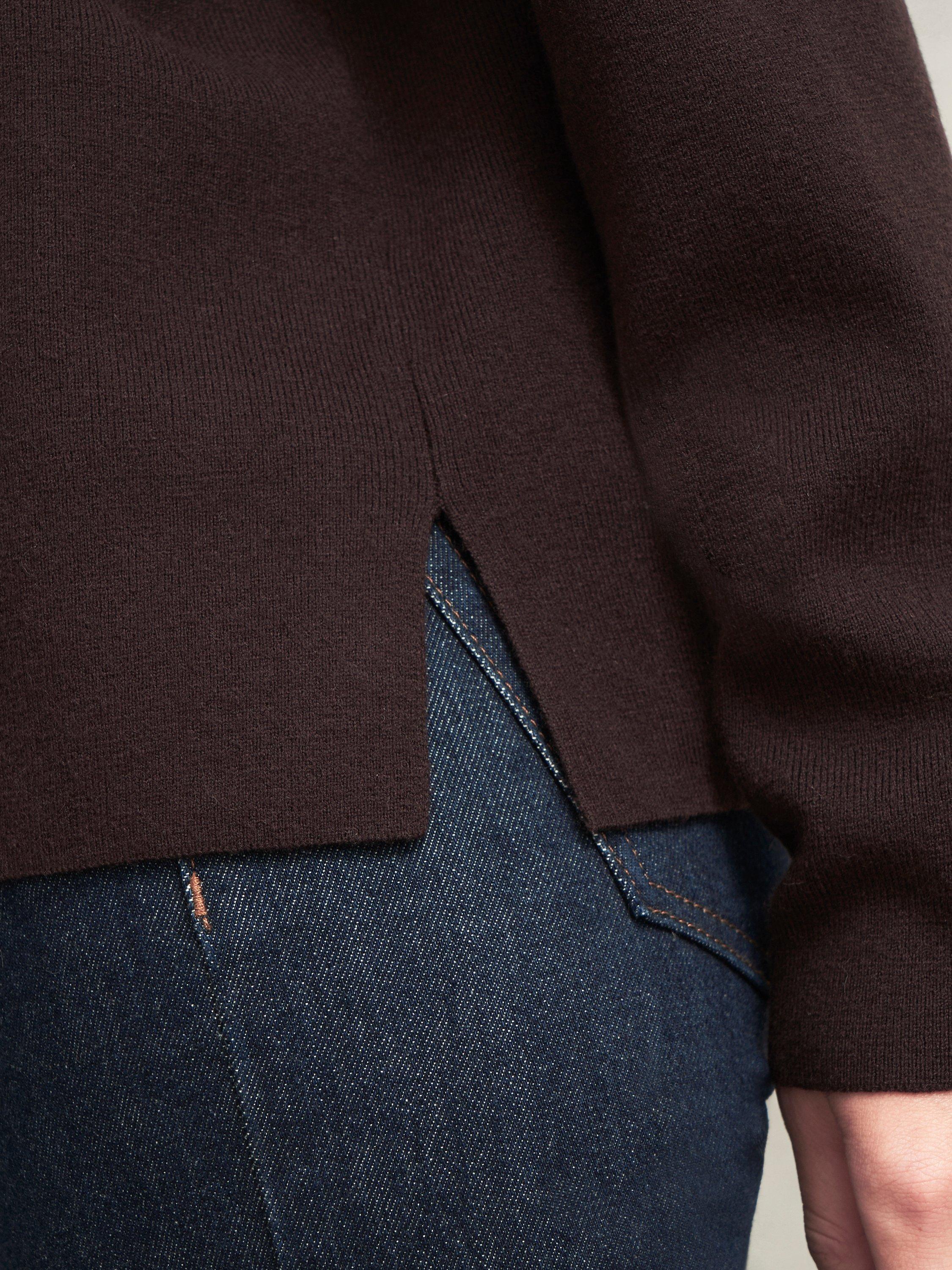 Product image 5 of 6, which shows Hobbs Yvette Roll Neck Jumper, Alder Brown, L