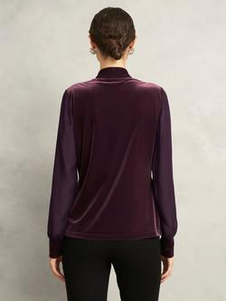 Hobbs Aimee Velvet Top - view 2, Malbec Purple