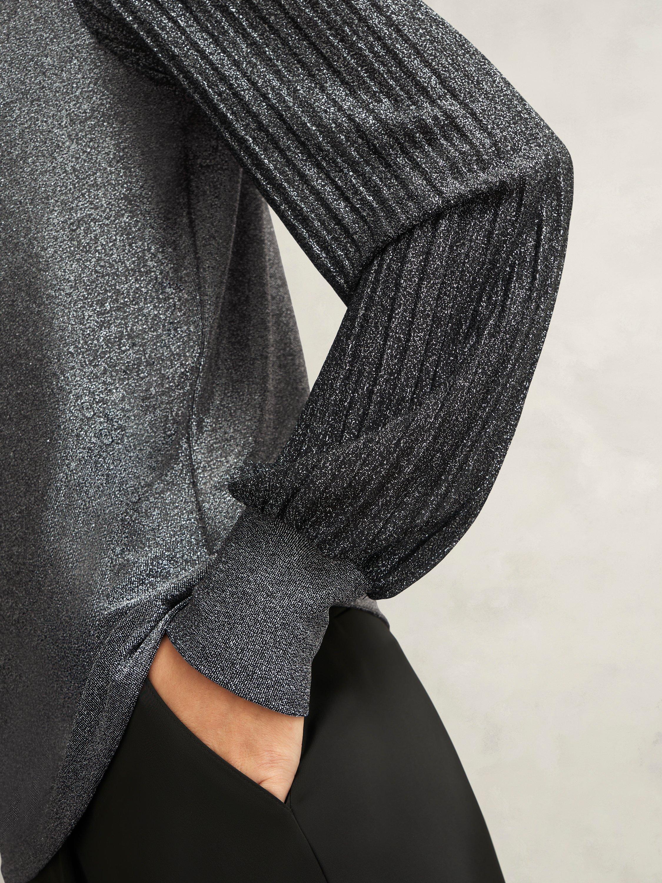 Product image 6 of 6, which shows Hobbs Ashley Sparkle Top, Silver, S