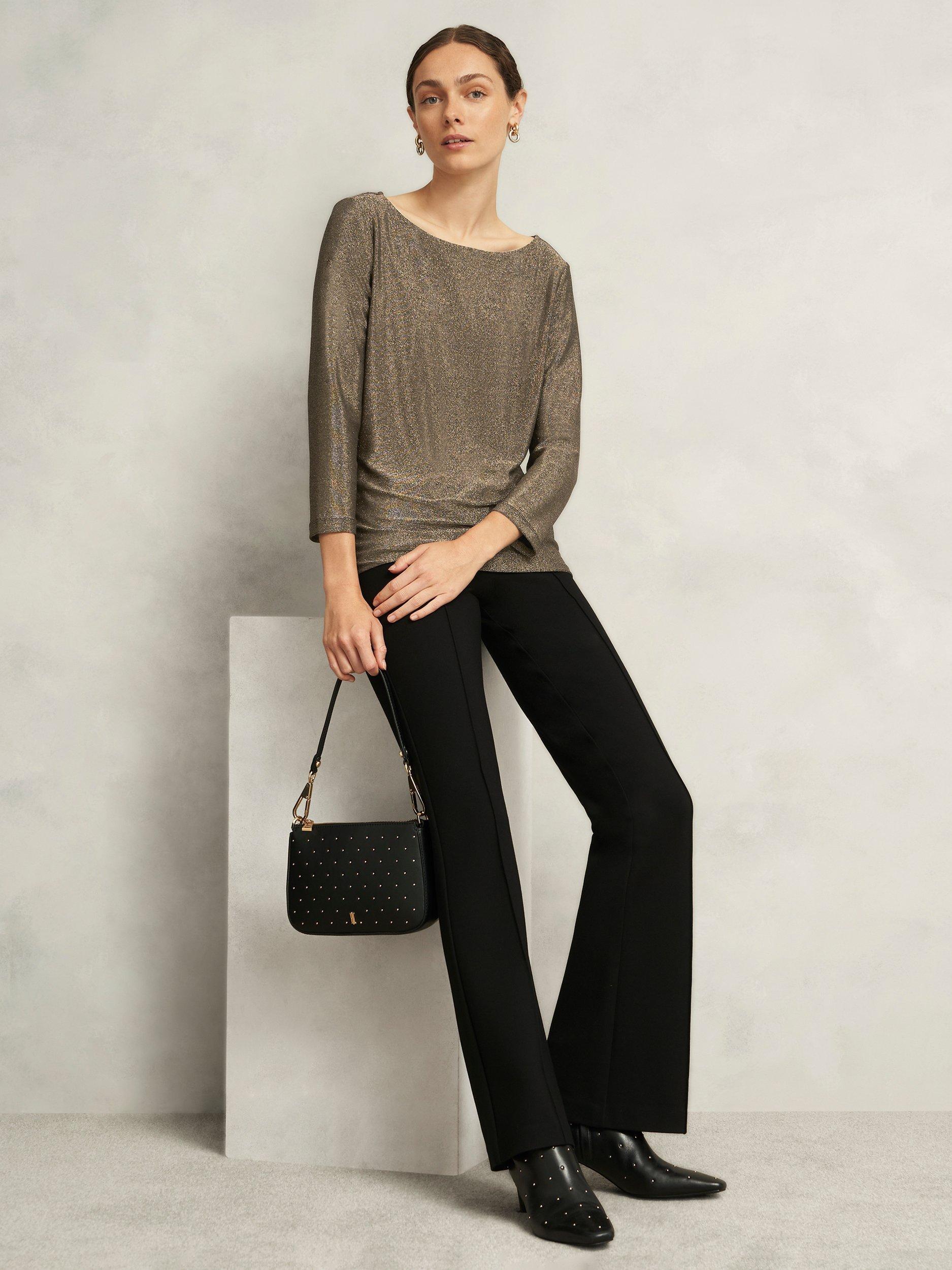 Product image 5 of 5, which shows Hobbs Sonya Sparkle Top, Gold, L