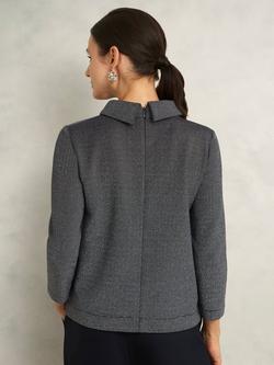 Hobbs Tali Sparkle Top, Navy/Silver - view 2, Navy/Silver