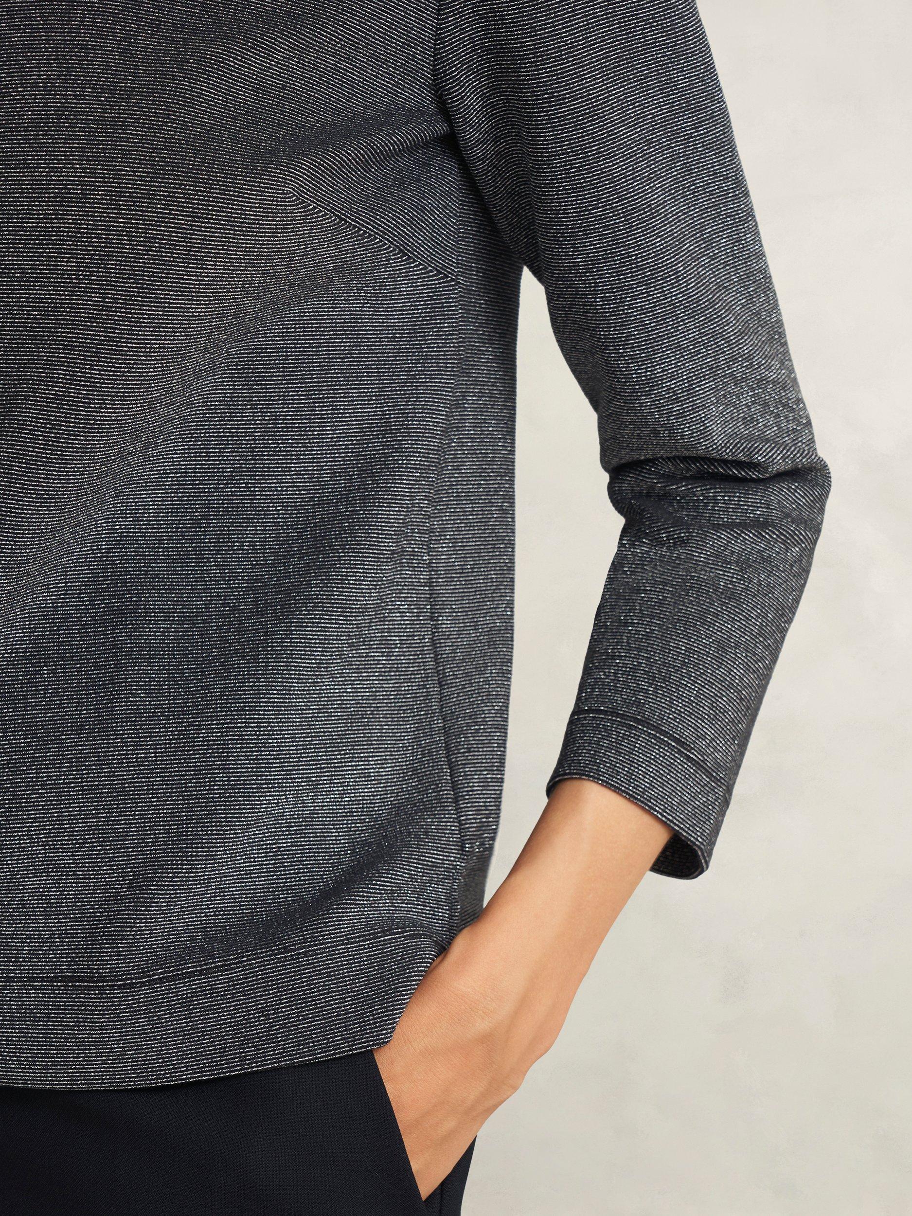 Product image 6 of 7, which shows Hobbs Tali Sparkle Top, Navy/Silver, L