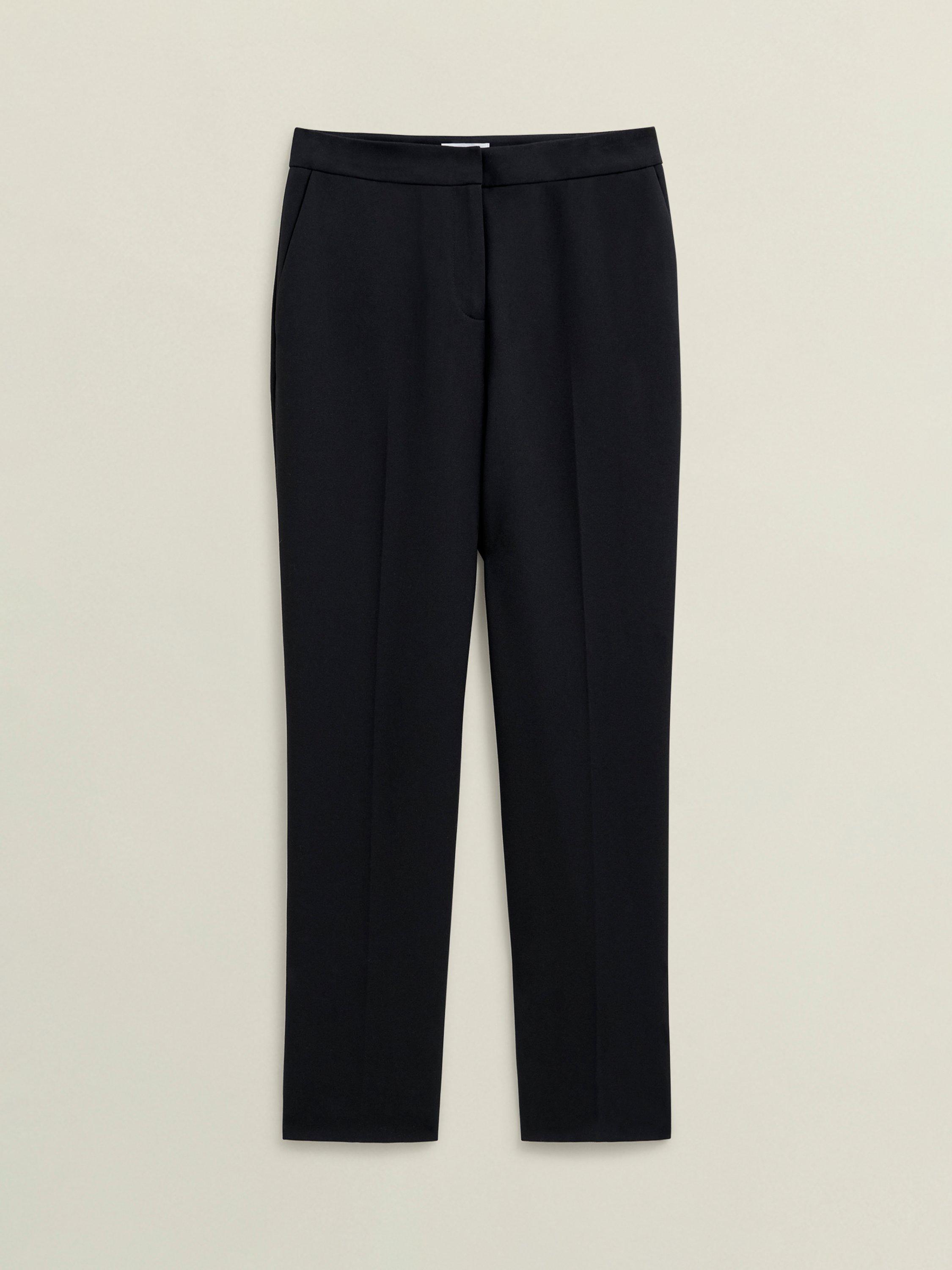 Product image 4 of 6, which shows Hobbs Belgrave Straight Tailored Trousers, Black, 10