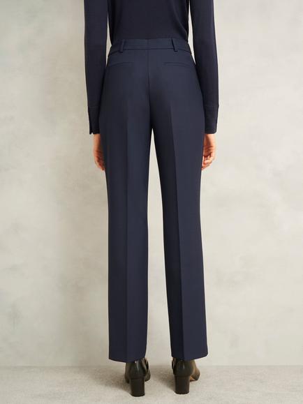 Hobbs Montrose Wool Blend Tailored Trousers, Navy - view 2, Navy