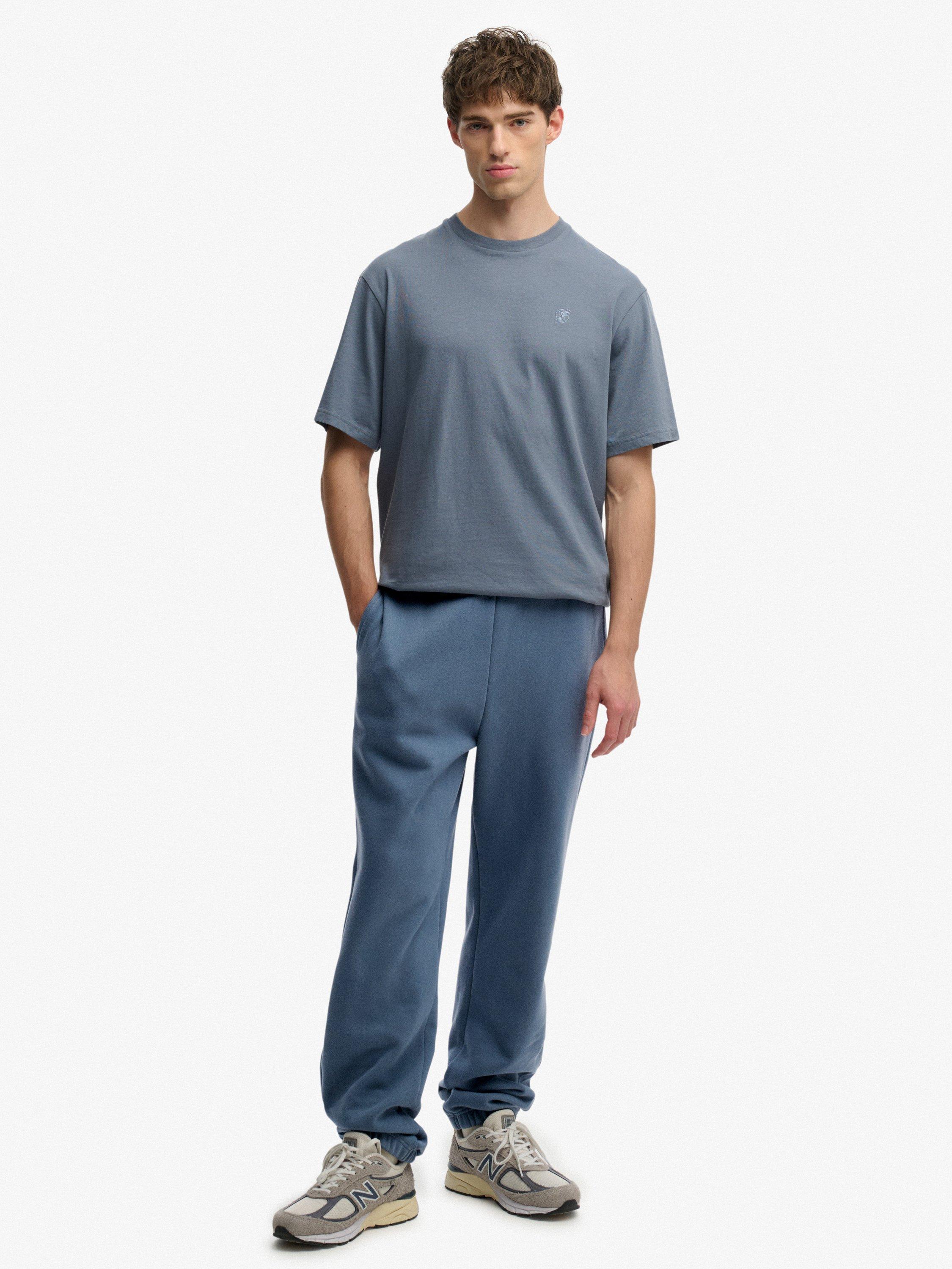 Product image 1 of 7, which shows Superdry Cotton Blend Oversized Joggers, Blue Grey, S
