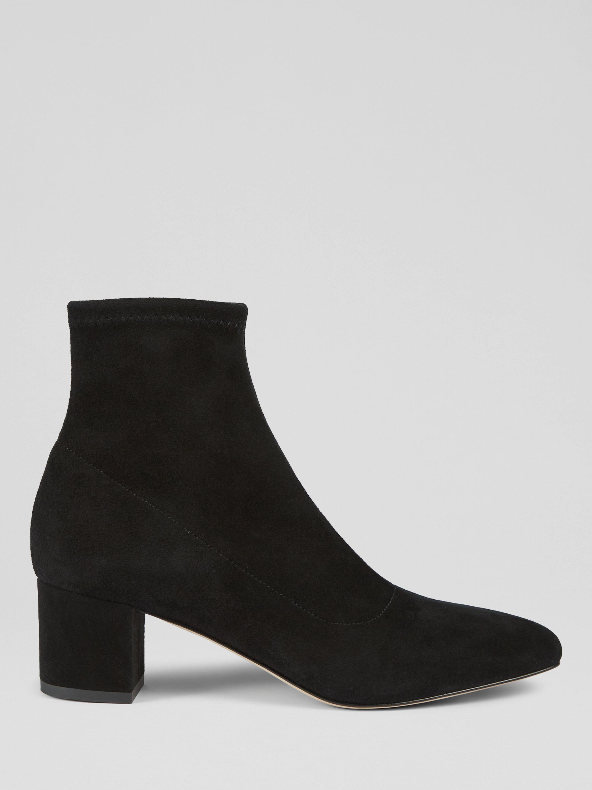 Product image 1 of 3, which shows L.K.Bennett Grove Suede Ankle Boots, Black, 2