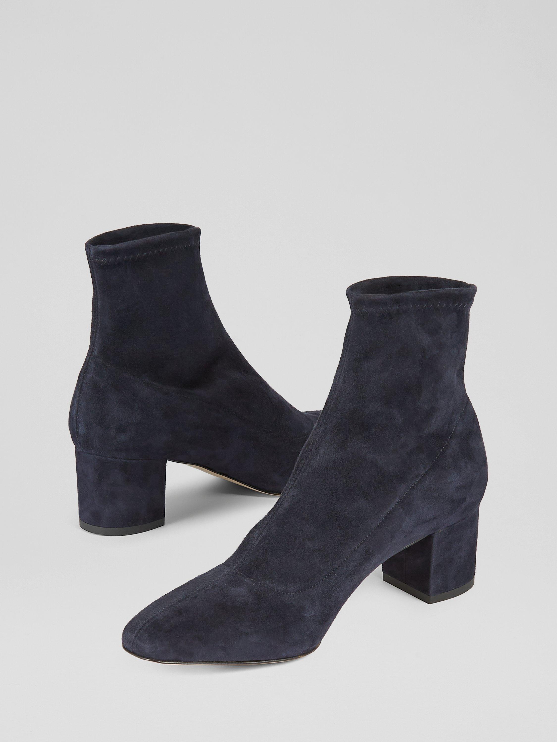 Product image 3 of 3, which shows L.K.Bennett Grove Suede Ankle Boots, Navy, 3